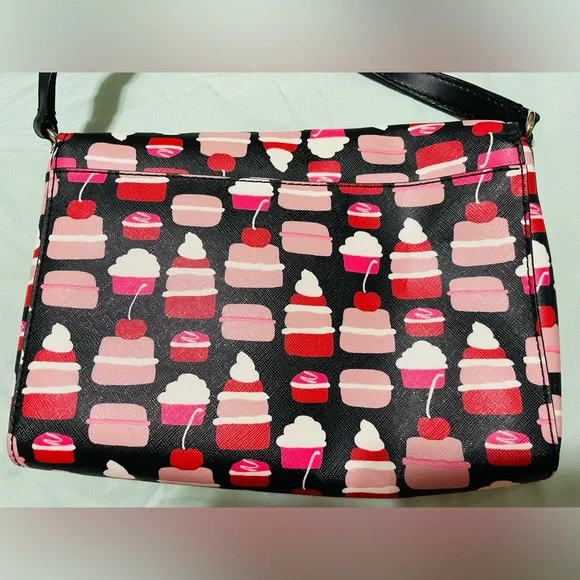 Kate Spade Black and Pink Dessert Pattern Crossbody Bag - Picture 4 of 8